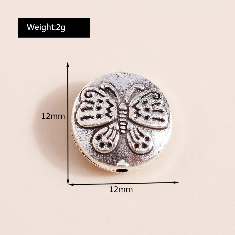 Leslie 10 Stück/Lot Legierung Antik Silberfarben Schmetterling Charms Perlen Anhänger für Armbänder Halsketten DIY Basteln Schmuck Geschenke – Detail 2
