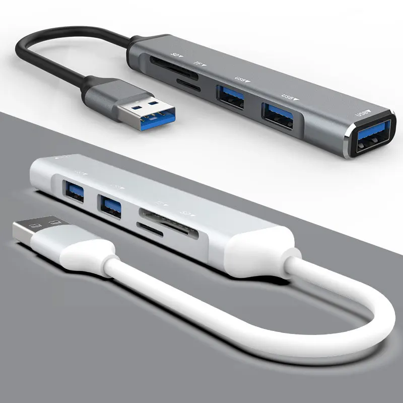 USB-A Hub USB HUB 3 0 Splitter 3 Port USB3.0/2.0 With TF/SD Card Reader High Speed Data Transfer For PC Laptop Macbook Computer