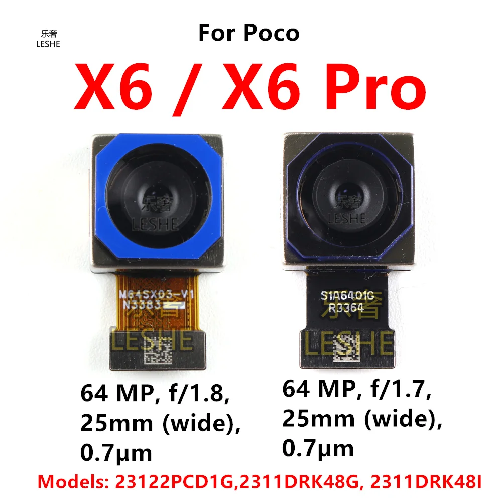 

64MP задняя камера заднего вида для Xiaomi Poco X6 Pro основная задняя часть большой модуль камеры гибкие запасные части