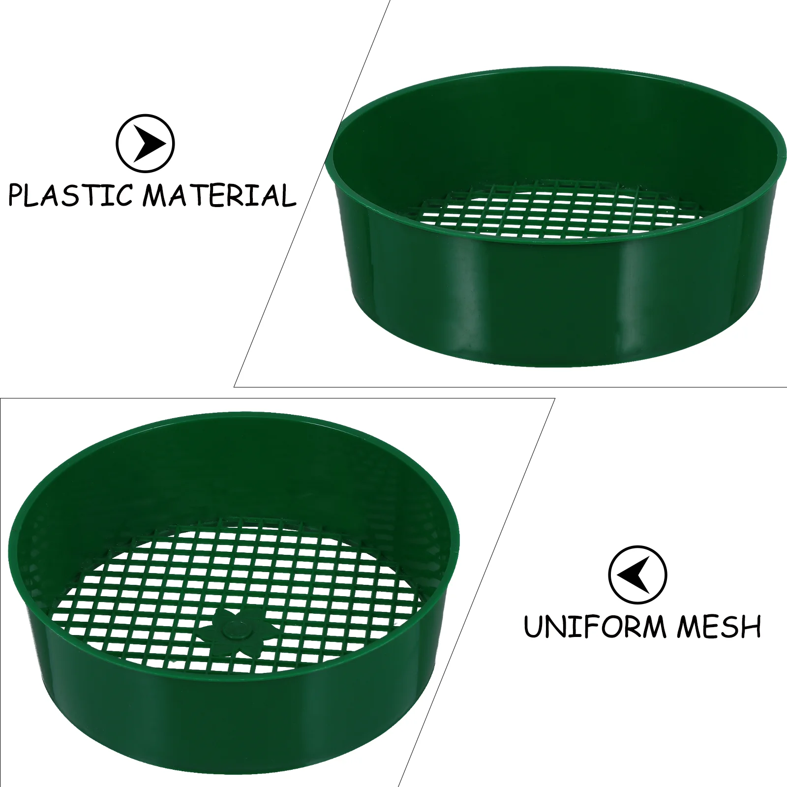 5 Pcs 트렌치 묘목 도구 토양 체 식물 정원 퇴비 유리 표준 Pp Sifter for