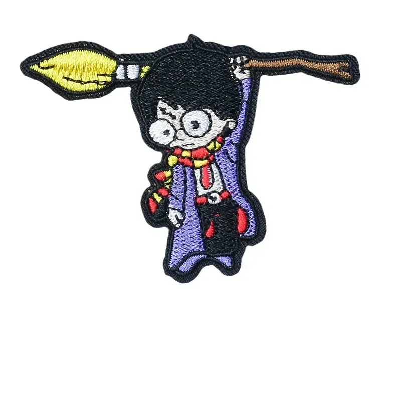 Harries Magic Academy Anime Figure Embroidery Patches on Clothes Stickers for Jacket Cartoon Potter Pants Bag Clothing Patch