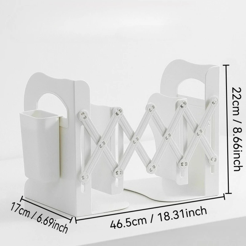 Back to School Desktop Bookshelf Adjustable Telescopic Bookends Book Organizer Stand for Desk Book Storage Rack for Students - view 6