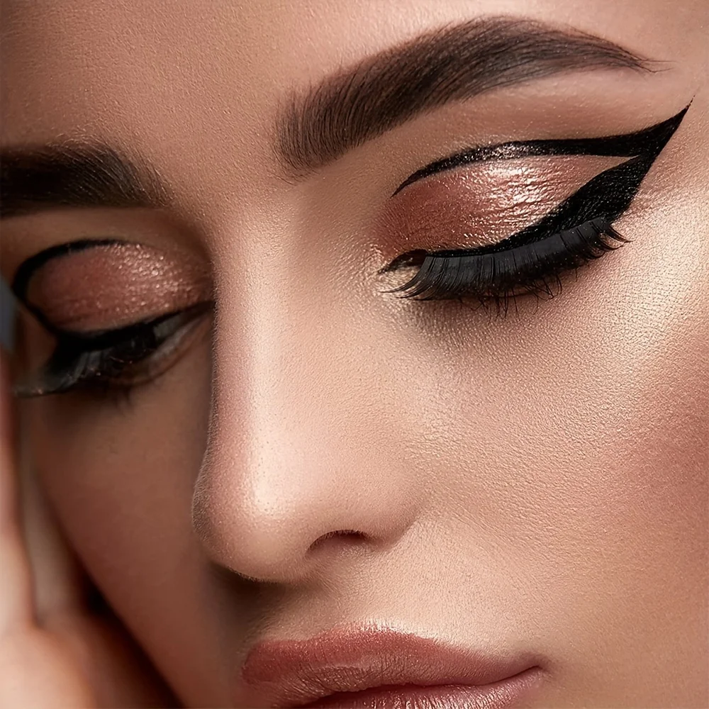 4 Pairs Eyeliner Stencils Smoky Eyeshadow Guide Winged Cat Eye Template Quick Makeup Tool Shaper for Beginners Beauty Helper