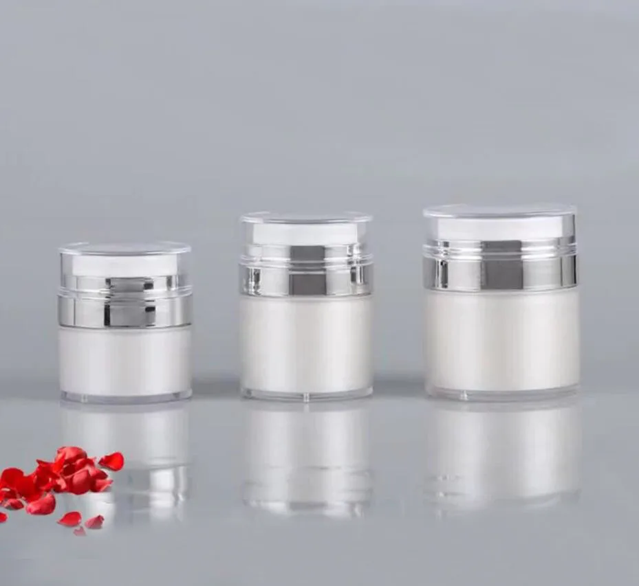 15 กรัมสีขาวมุกพลาสติกอะคริลิคโถหม้อเอสเซ้นส์โลชั่นรองพื้นเจลครีมความชื้นโลชั่นบำรุงผิวเครื่องสำอางบรรจุภัณฑ์