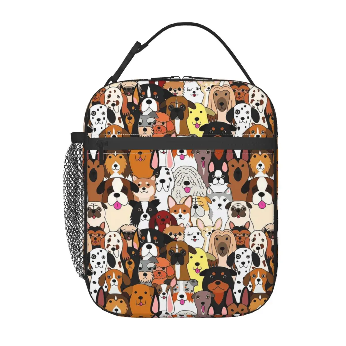 Various Small Dog Patterns Insulated Lunch Bag for Women Kids Portable Food Boxes Thermal Lunch Box Tote