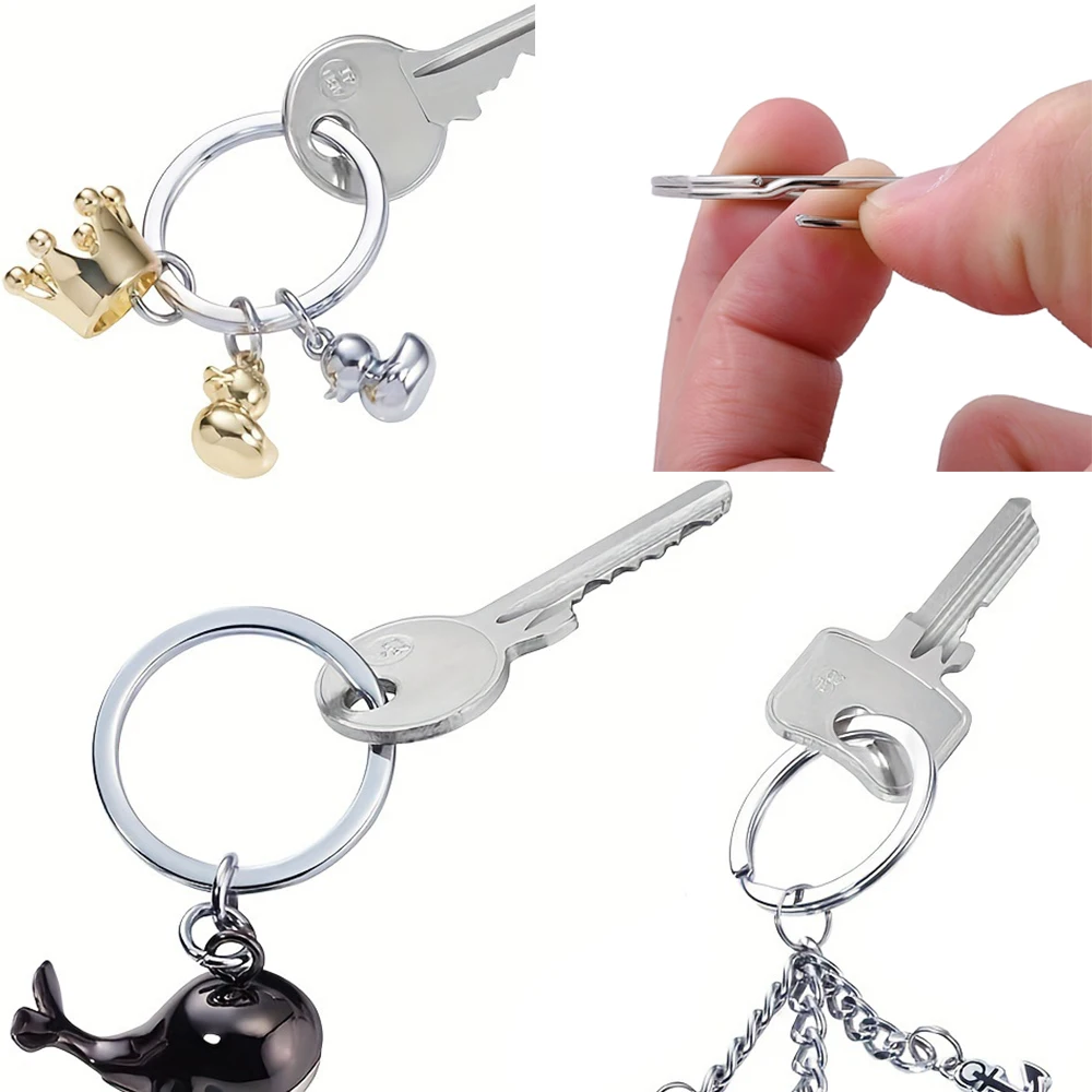 20 Stück Legierungs-Schlüsselanhänger 15-35mm Biegeringe Metallhakenringe für Schlüsselanhänger-Herstellung Handgemachte Schmuckherstellungszubehör – Detail 3