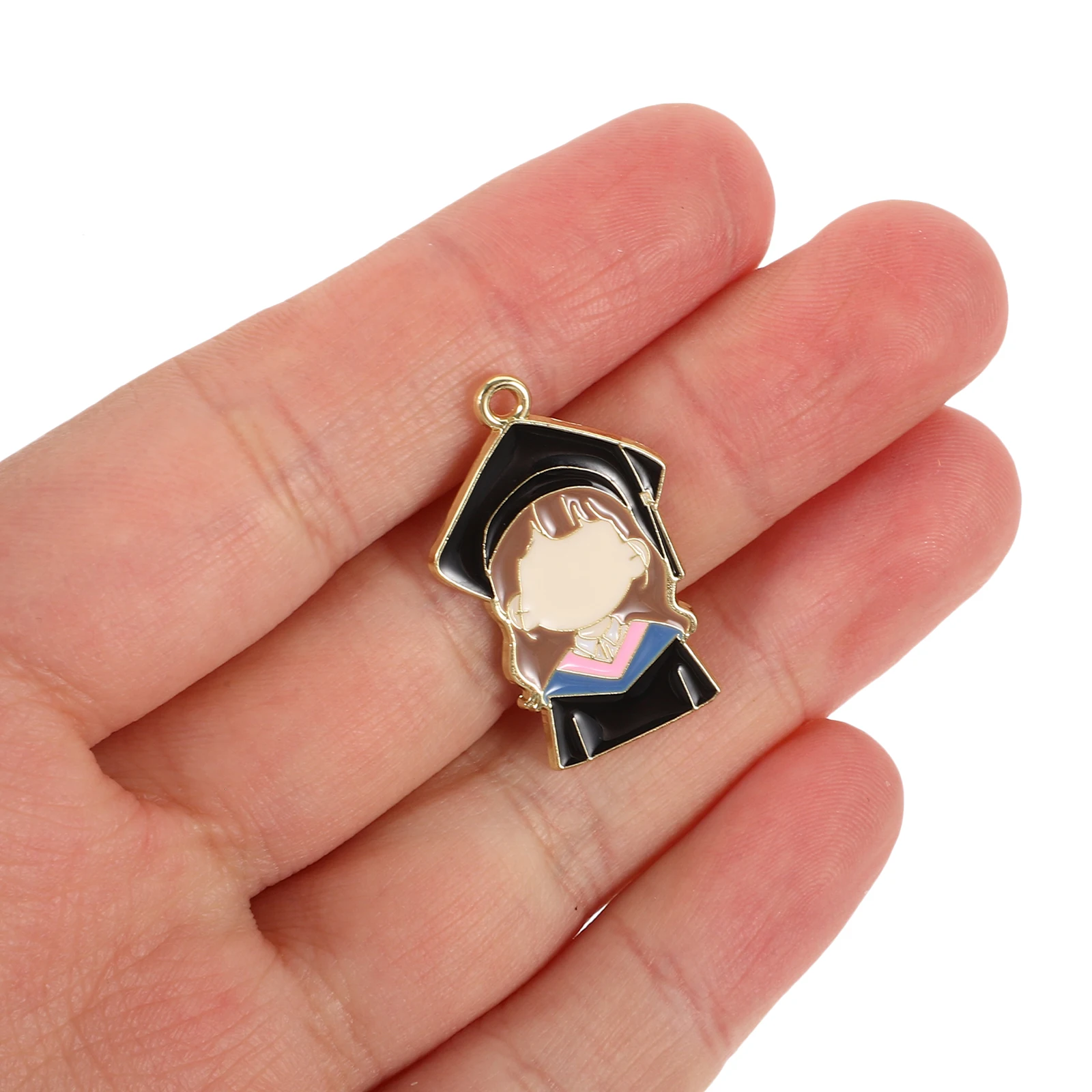 

10pcs Graduation Diy Charm Earring Pendant Jewelry Making Keychain Metal Grad Charms For Bracelet Craft Decorative Small Charms