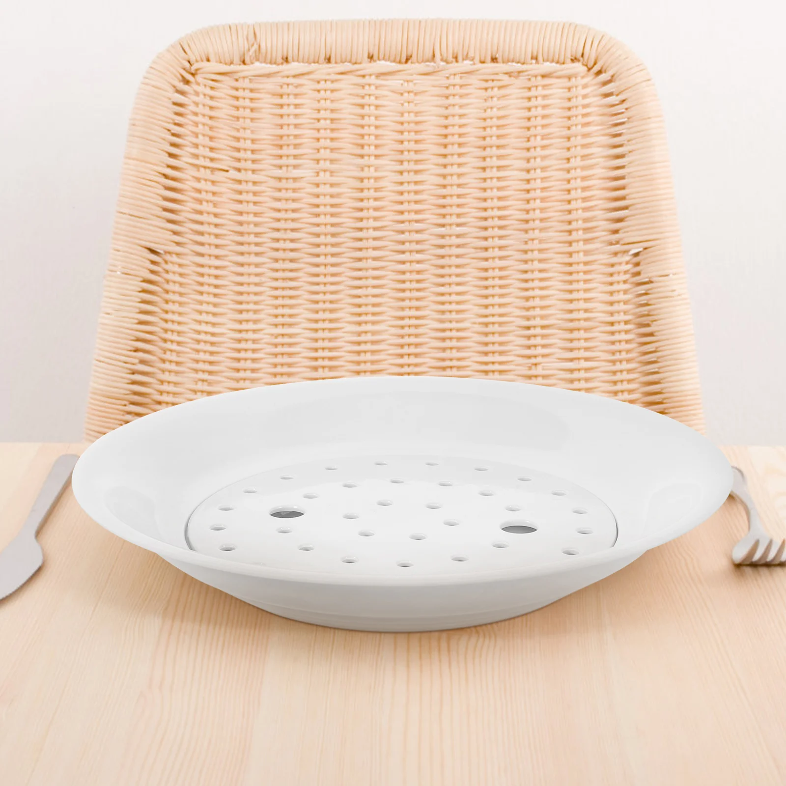 

1 шт., меламиновая тарелка для пельменей, двухслойная сливная тарелка, многофункциональная кухонная тарелка для приготовления на пару, бытовая посуда