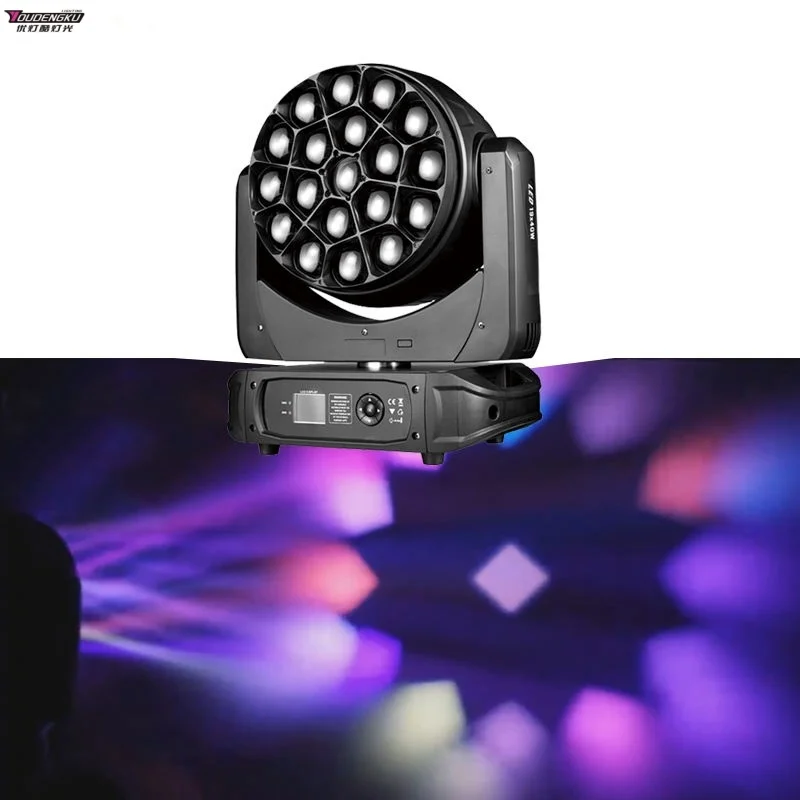 

1 piece led lyre beam zoom moving head led 19x40 rgbw 4in1 led single control led moving head bee eye zoom wash beam light