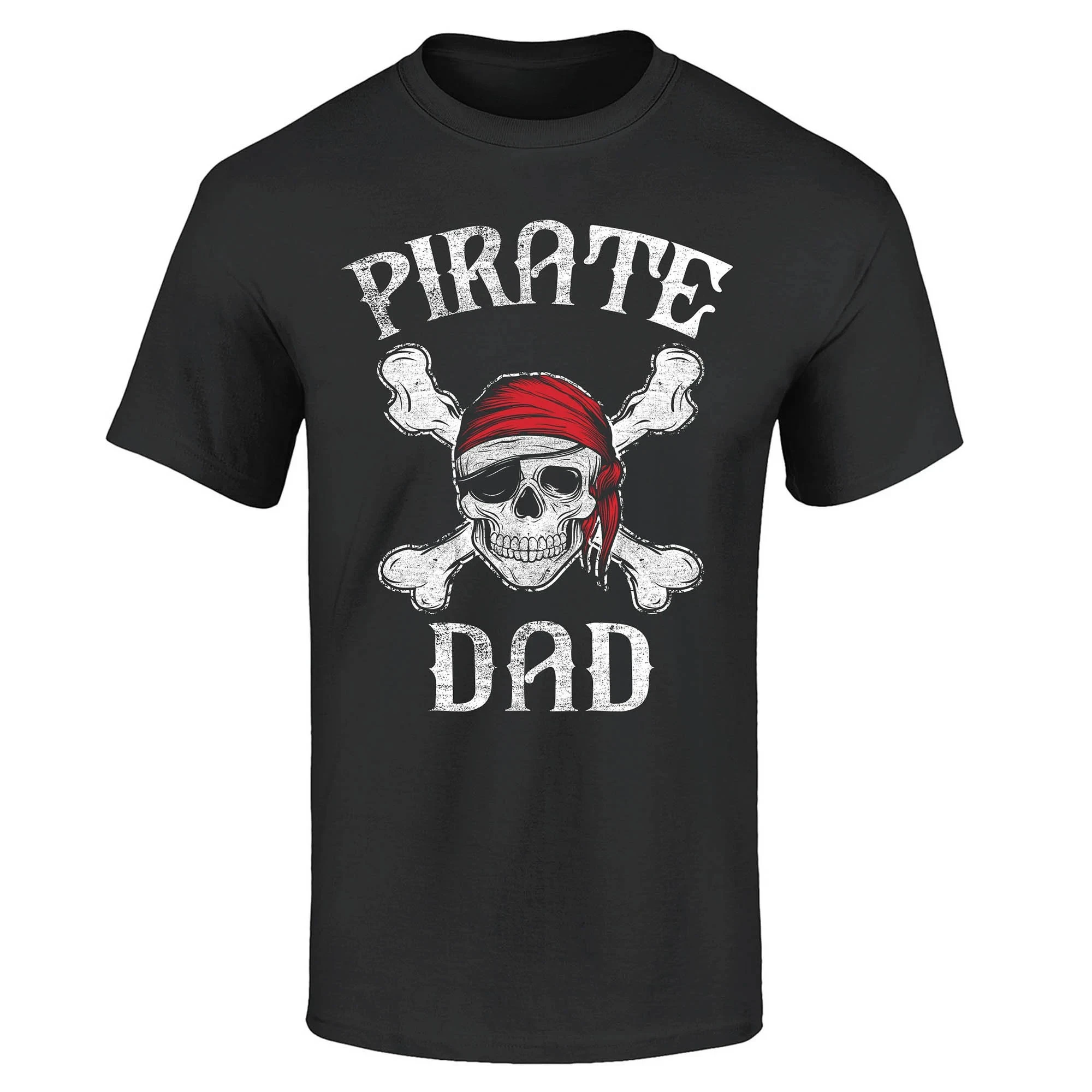 

Pirate Dad Skull T-Shirt Men's Tracksuit Cotton Short-sleeved Top Crew Neck Pullover Casual Sportswear Harajuku Retro Streetwear