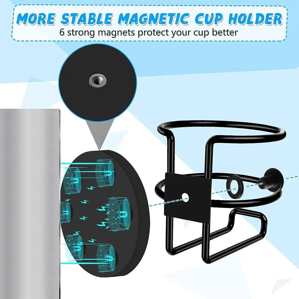 Double Fence Cup Holder Car Magnetic Cup Holder For Tractor Trucks And SUV Easy Install Beverage Bottles Organizer For Vehicles