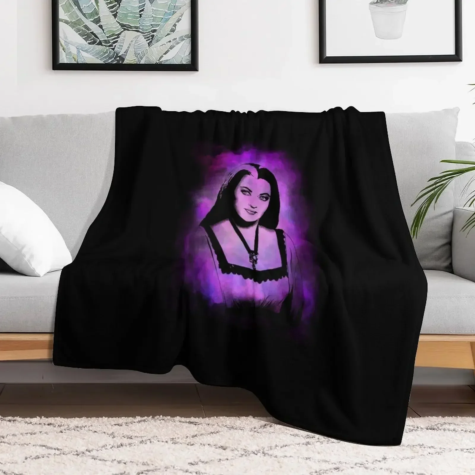 

Lily Munster Throw Blanket Cute Plaid Bed linens Blankets