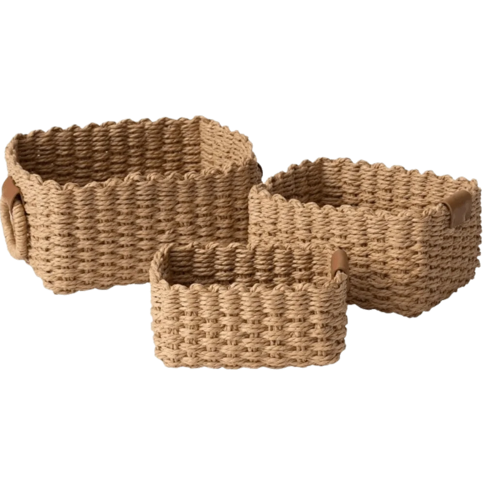 Woven Cosmetics Storage Basket Handmade Decorative Snacks Storage Containers Simple Multi-functional Storage Bins
