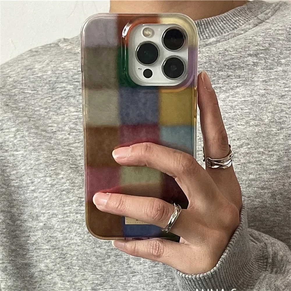 Funda iPhone a cuadros Dopamina Mate con etiqueta rejilla antigolpes - imagen 2