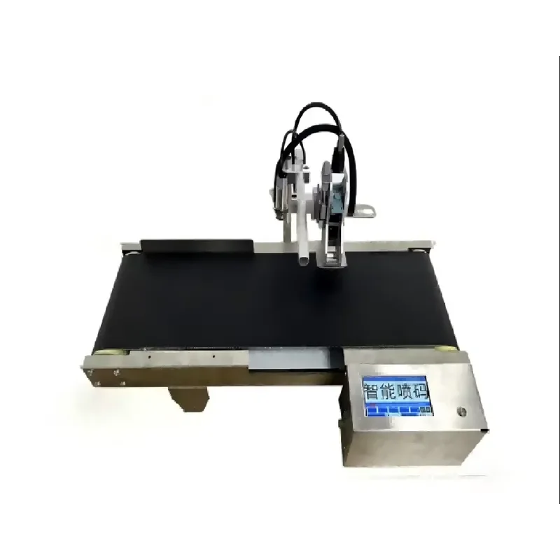 Automatic Expiration Date Ink Jet Printer Online Tin Can Plastic Bottle Expiry Date Printing Machine With Mini Conveyor