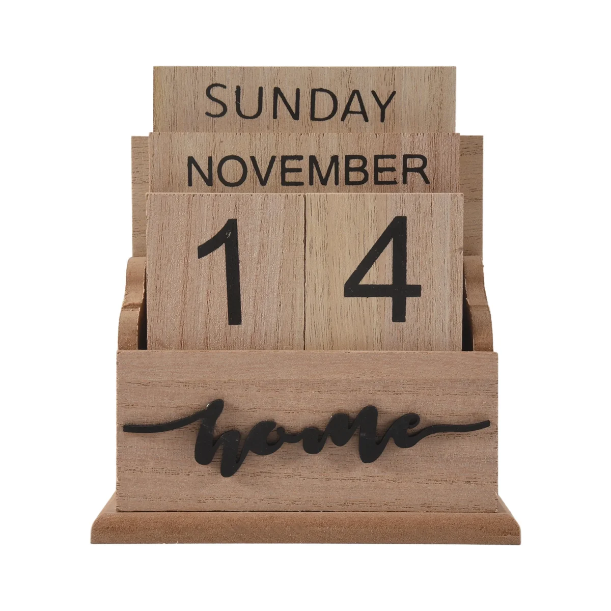 Blocks Calendar desk decor Wooden Flip Desk Blocks Calendar Plank/Table Calendar Displayfor Home/Office Decoration11.5X6.5X14.5C