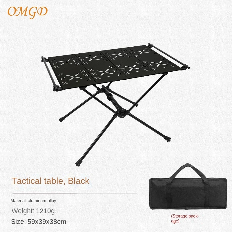 

OMGD Outdoor Folding Table Aluminum Alloy Lightweight Tactical Table IGT Unit Table Portable Hiking Camping Table Picnic Table
