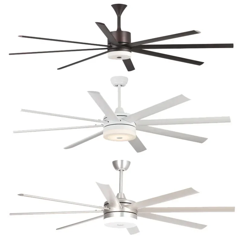 Matt brushed nickel Matt white 3 colors available 8 aluminum blades Industrial ceiling fans