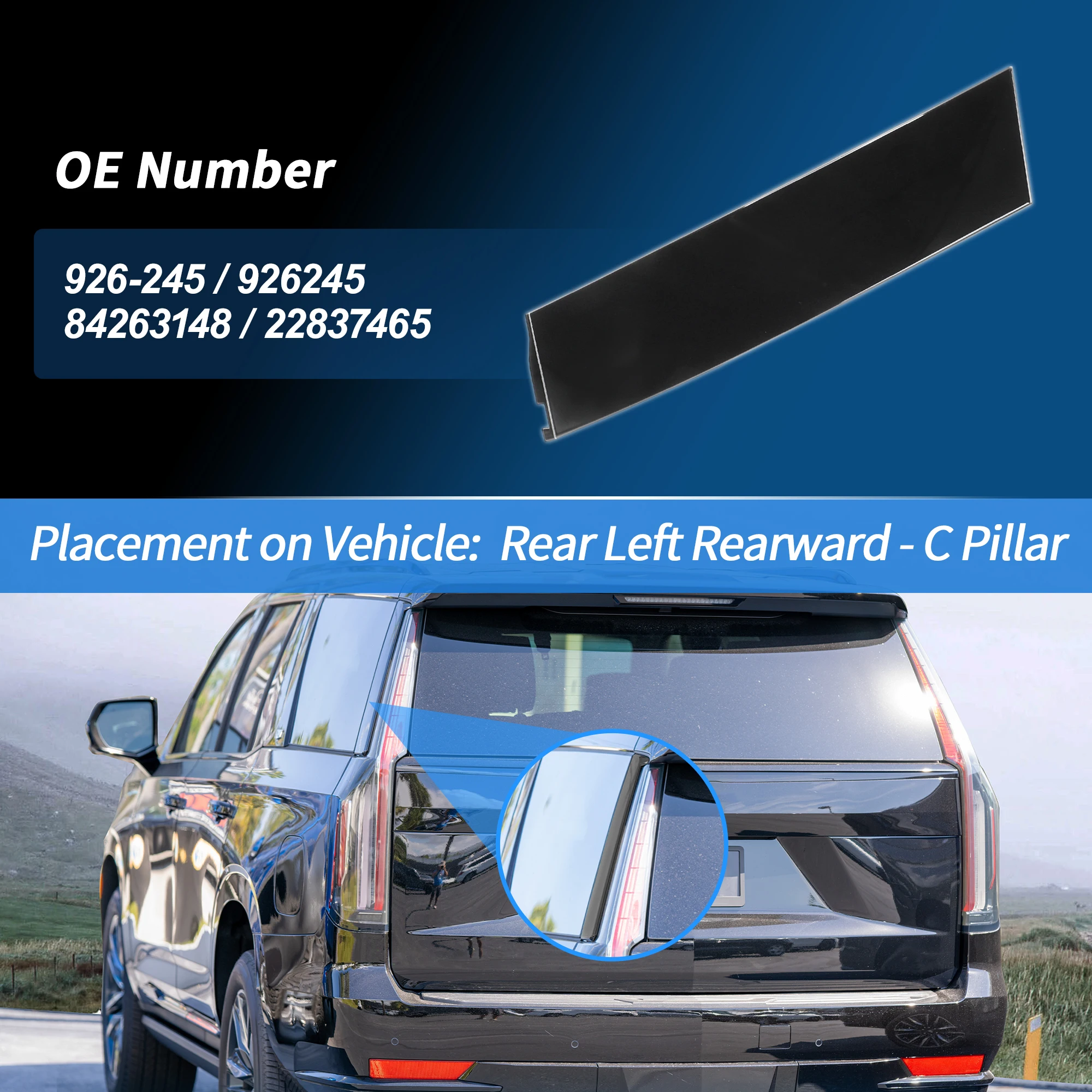 

UXCELL задняя левая сторона водителя, накладка на стойку C для Cadillac Escalade для Chevrolet Tahoe, накладка на дверную стойку, окно, стойки