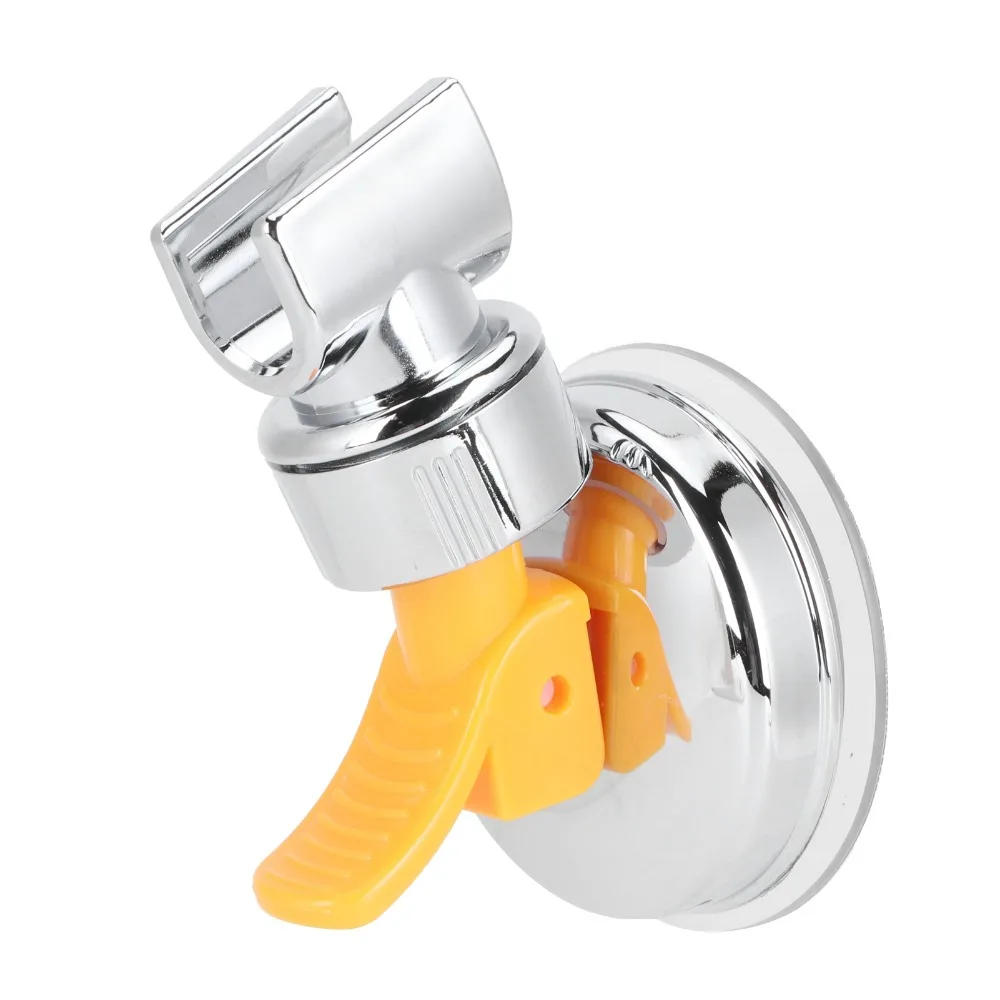 Suction Cup Mount Shower Head Holder Attachable Adjustable Angle Handheld Showerhead Bracket Silver Shower Head Support Base