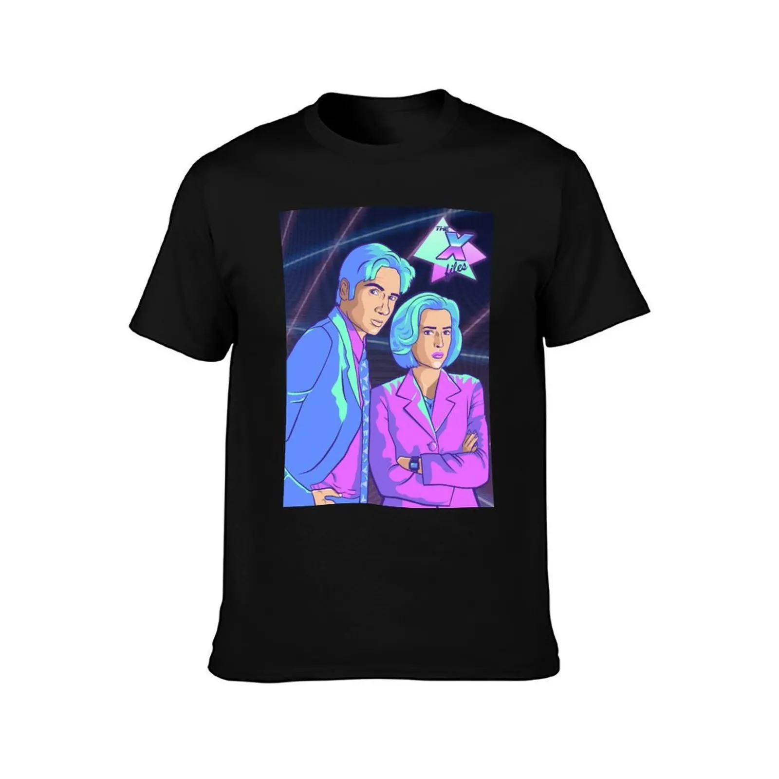 X-Files 80s Style T-Shirt, Summer Casual Cotton Tee, Oversized Streetwear Tops, Vintage Graphic Print, Loose Fit Short Sleeve