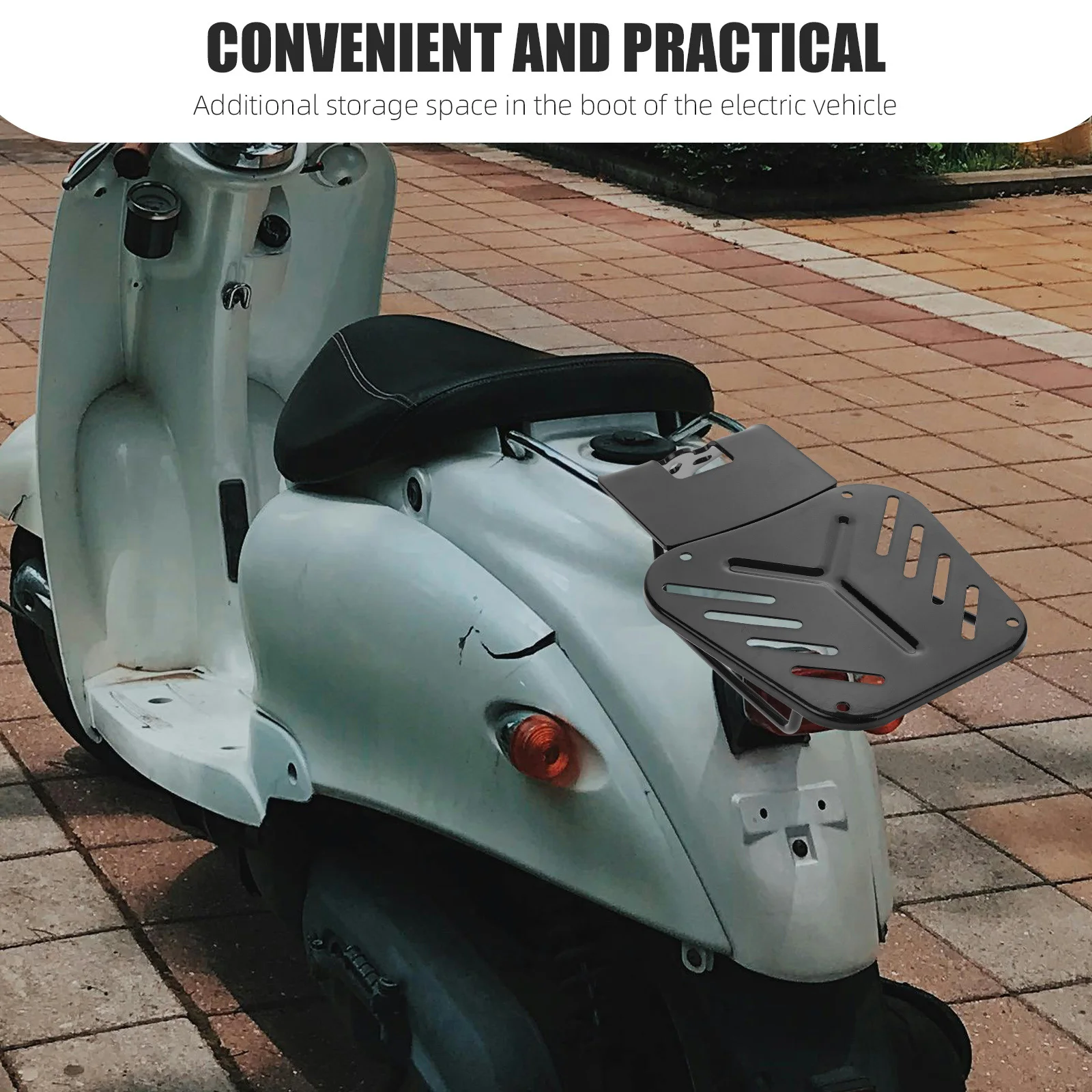 Estante trasero para bicicleta eléctrica, estante de carga extensible y desmontable para equipaje, almacenamiento de equipo de lluvia, accesorios para motocicleta