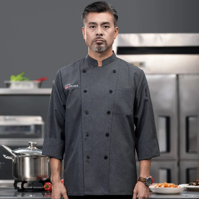 Chef vêtements de travail à manches longues automne hiver Restaurant Cuisine Cuisine occidentale Cuisine restauration cantine cuisson gâteau pain vêtements