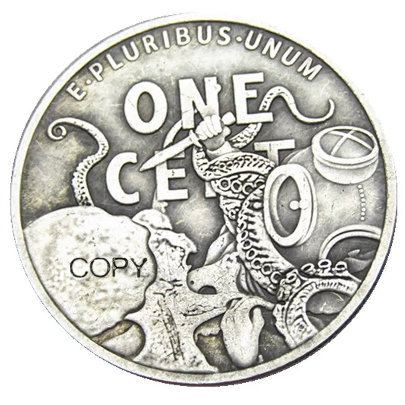 HB(107)Hobo USA Morgan Dollar skull zombie skeleton Silver Plated Copy Coins