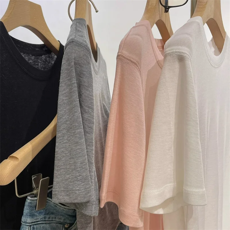 

Cool Sensation Breathable round Neck Women's Base Shirt Transparent Soft Tee Self-Keeping Style Summer Commute Fashion