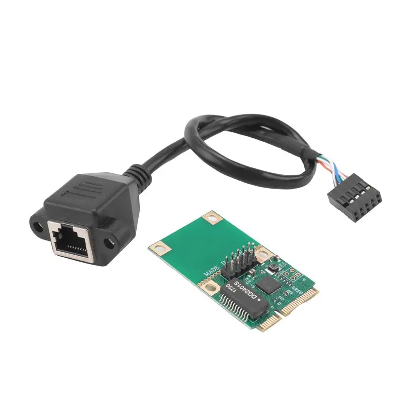 N34R-MINI PCI-E Network Card To Gigabit Ethernet 1000Mbps RJ45 LAN Adapter For Servers Straight PIN