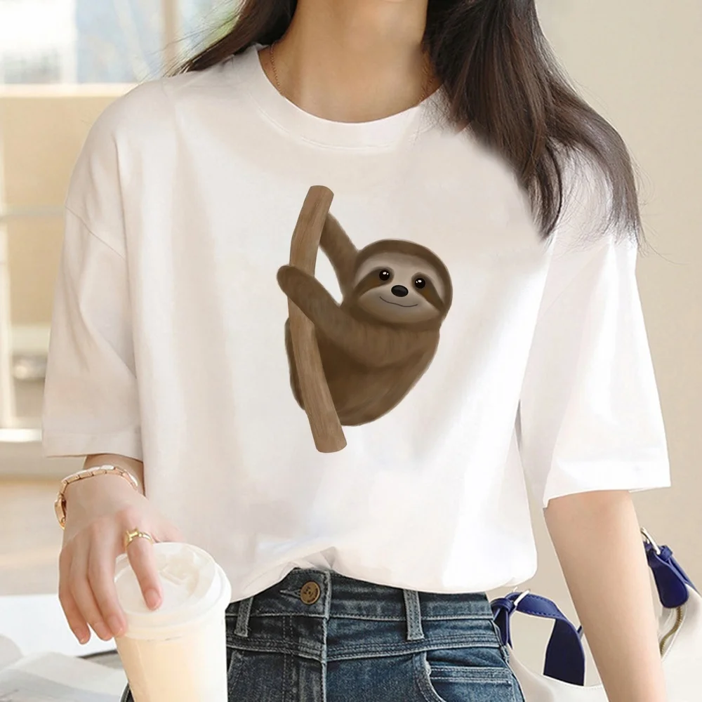 Sloth tshirt femme meme Psychedelic vintage anime t-shirt cheap korean fashion funny cutecore party
