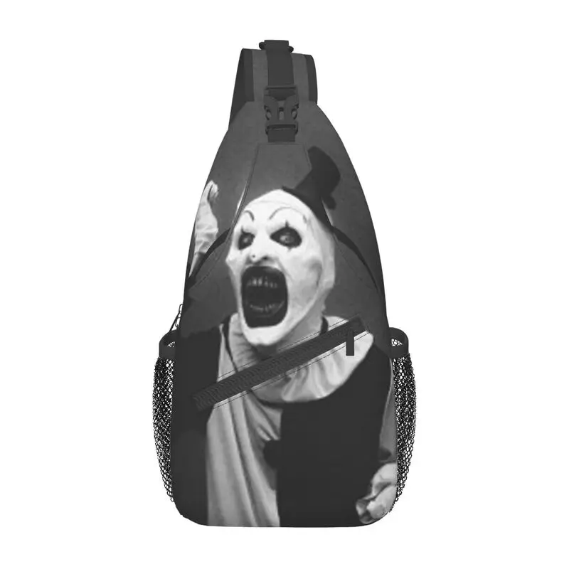 Aangepaste Casual Halloween Film Terrifier Sling Crossbody Rugzak Mannen Horror Clown Schoudertas Voor Wandelen