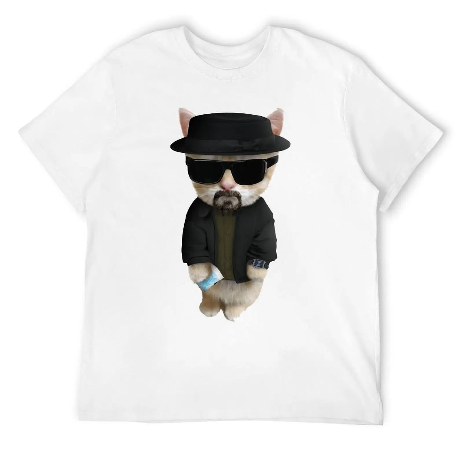 Walter White Heisenberg Kitty for Sale T-shirt Round Neck Movement T-shirts Novelty Aactivity Competition Humor Graphic USA Size