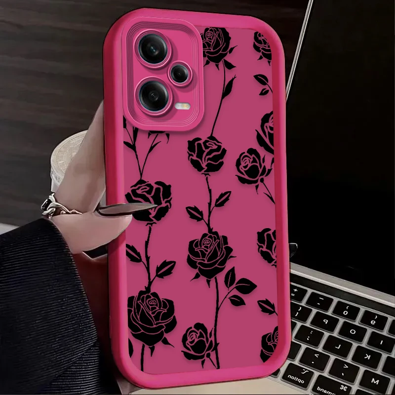 Flower Phone Case for Xiaomi Redmi Note 13 12 11 Pro Plus 4G 5G 12S 11S 10S 10 9 9S 8 12C 13C Soft Silicone Shockproof Cover