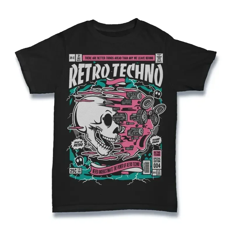 

Retro Techno T Shirt KIds Cartoon Youth Multicolor Tshirt