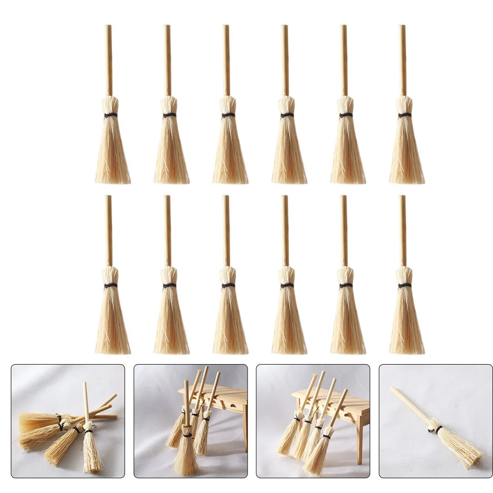 20 Pcs Mini Broom Dolls House Accessories Decoration Hangings Toy Educational Plaything Adorn Playhouse Model Decorate