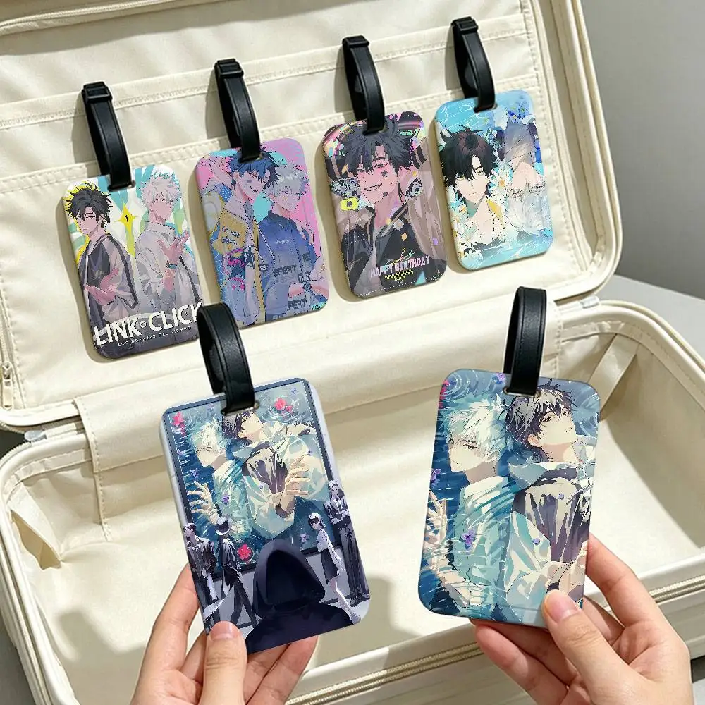 Link-Click 2023 New Anime Universal PVC Luggage Tag Anti lost With Information Card Suitcase Backpack Identification Label
