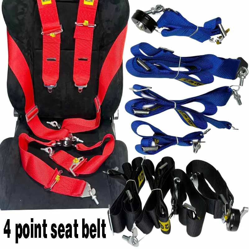 

Jdm Car Seat Belts Safety Belt Polyester Webbing Extender Adjustable Auto Racing 4Point Snap-In Safety Harness car seat belt
