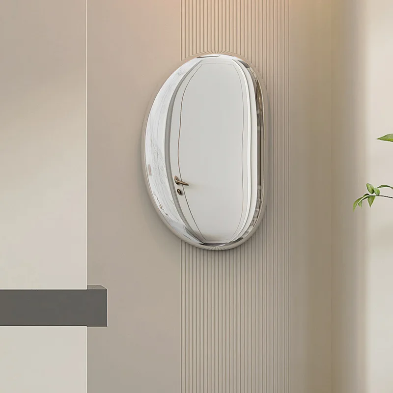 

Imitation Stainless Steel Water Drop Mirror Device Wall Hanging Restaurant Model Room Wall Decoration Pebble Head Hanging Decora