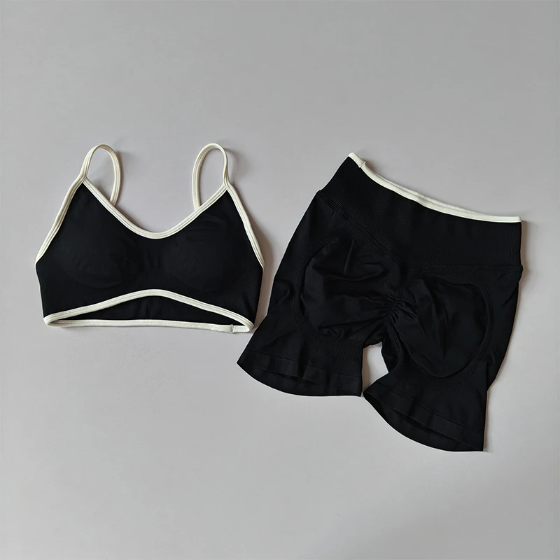 Gym-Shorts für Damen, Fitness-Sport-Biker-Shorts mit hohem Bund, Lauf- und Yoga-Shorts, Workout-Shorts mit Scrunch-Butt-Effekt, nahtlose Workout-Tights – Detail 7