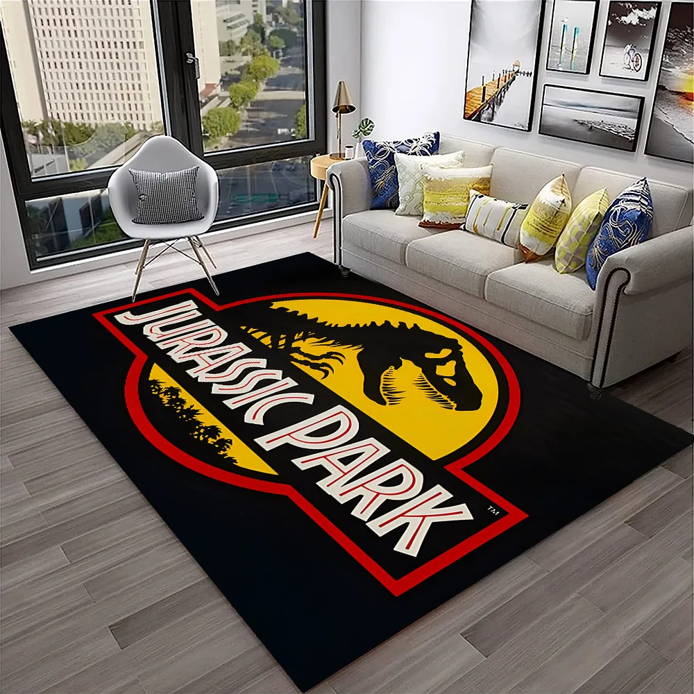 Jurassic Park Dinosaur Cartoon Child Carpet Rug for Home Living Room Bedroom Sofa Doormat Decor,Play Area Rug Non-slip Floor Mat