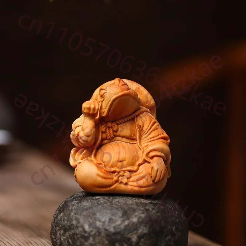 

Solid Wood Carving Fortune Telling Golden Toad Sculptures And Figurines Cute Home Room Office Wealth Luck Feng Shui Decor