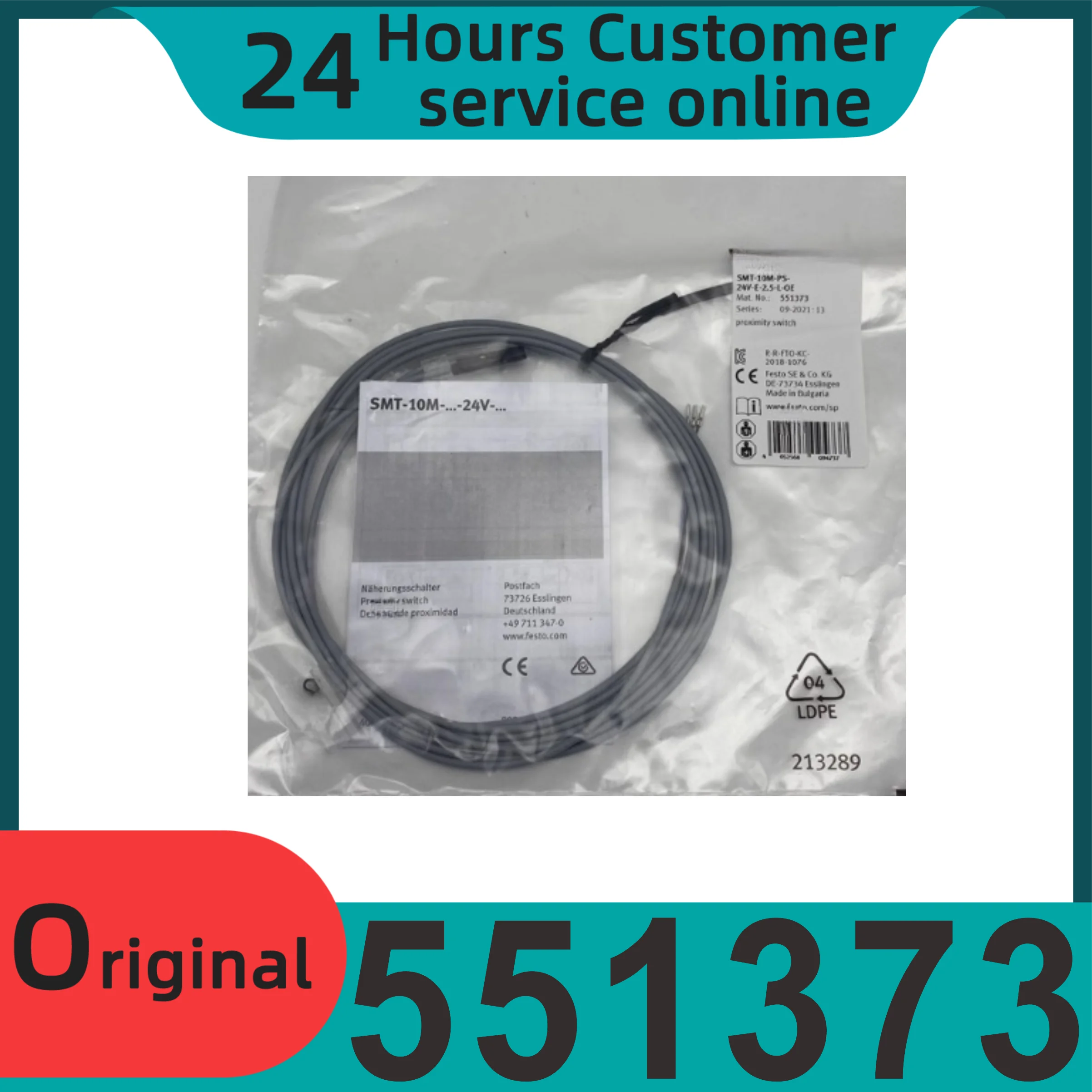 

New original proximity switch sensor SMT-10M-PS-24V-E-2.5-L-OE 551373