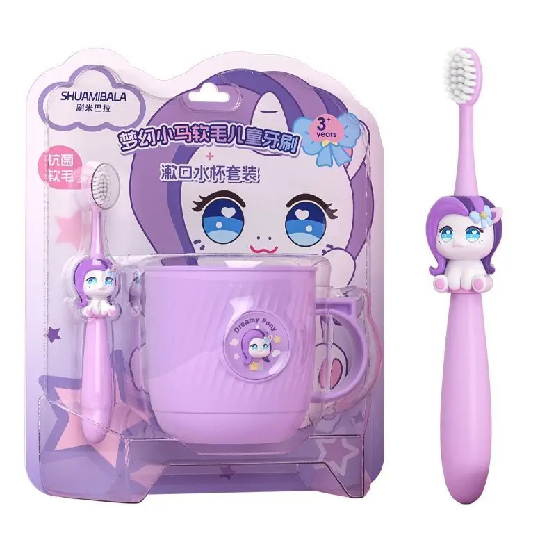فرشاة أسنان جديدة من ماي ليتل بوني لغسول الفم، شخصية كرتونية إبداعية عالية الجودة للأولاد والبنات، شعيرات ناعمة للتنظيف العميق