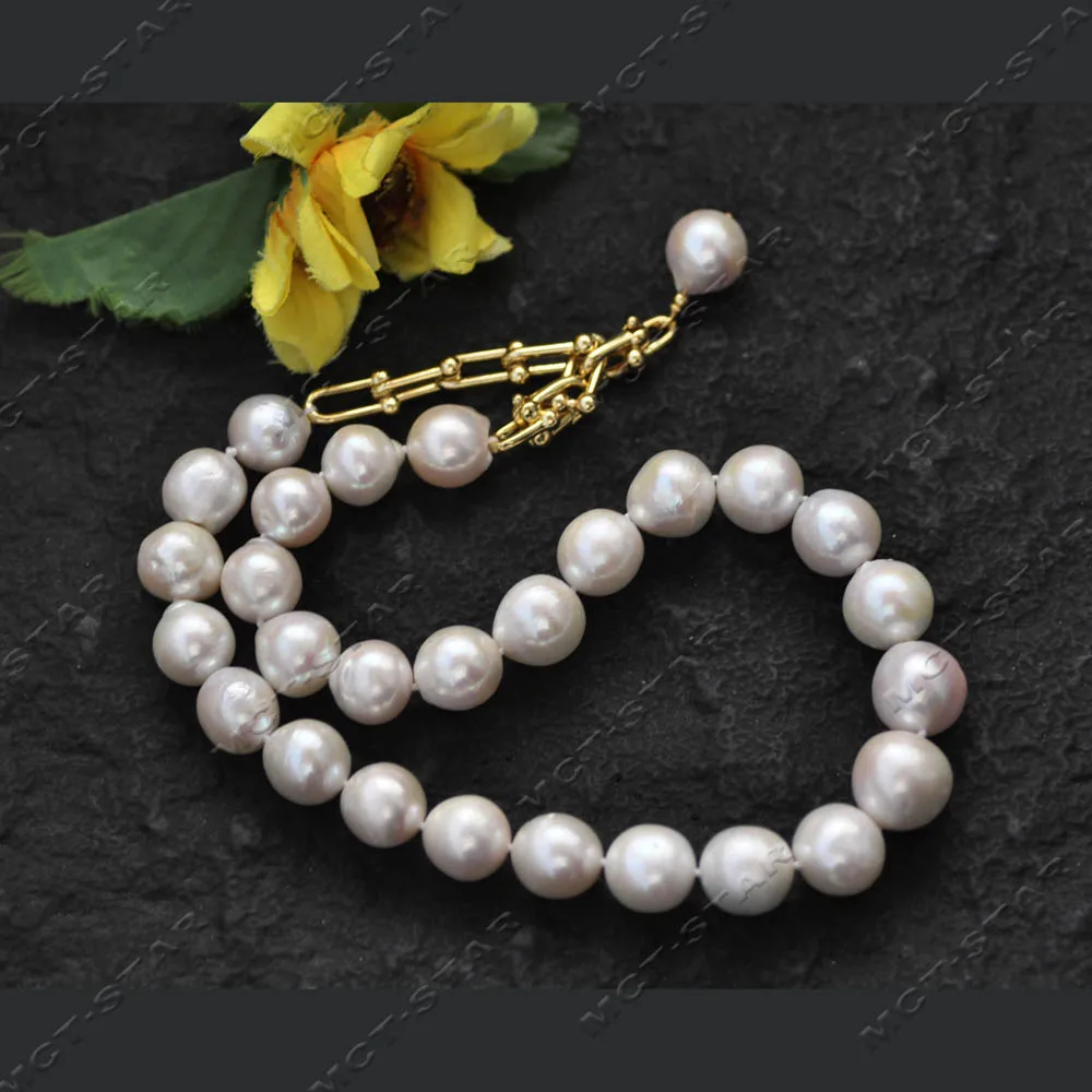 Z14435 HUGE 19'' 16mm White Round KESHI Edison Pearl Necklace Pendant
