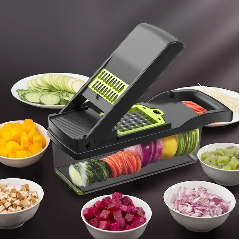 New 14/16 in 1 Multifunctional Vegetable Chopper Handle Food Grate Food Chopper Vegetable Slicer Dicer Cut Kitchen Items cocina