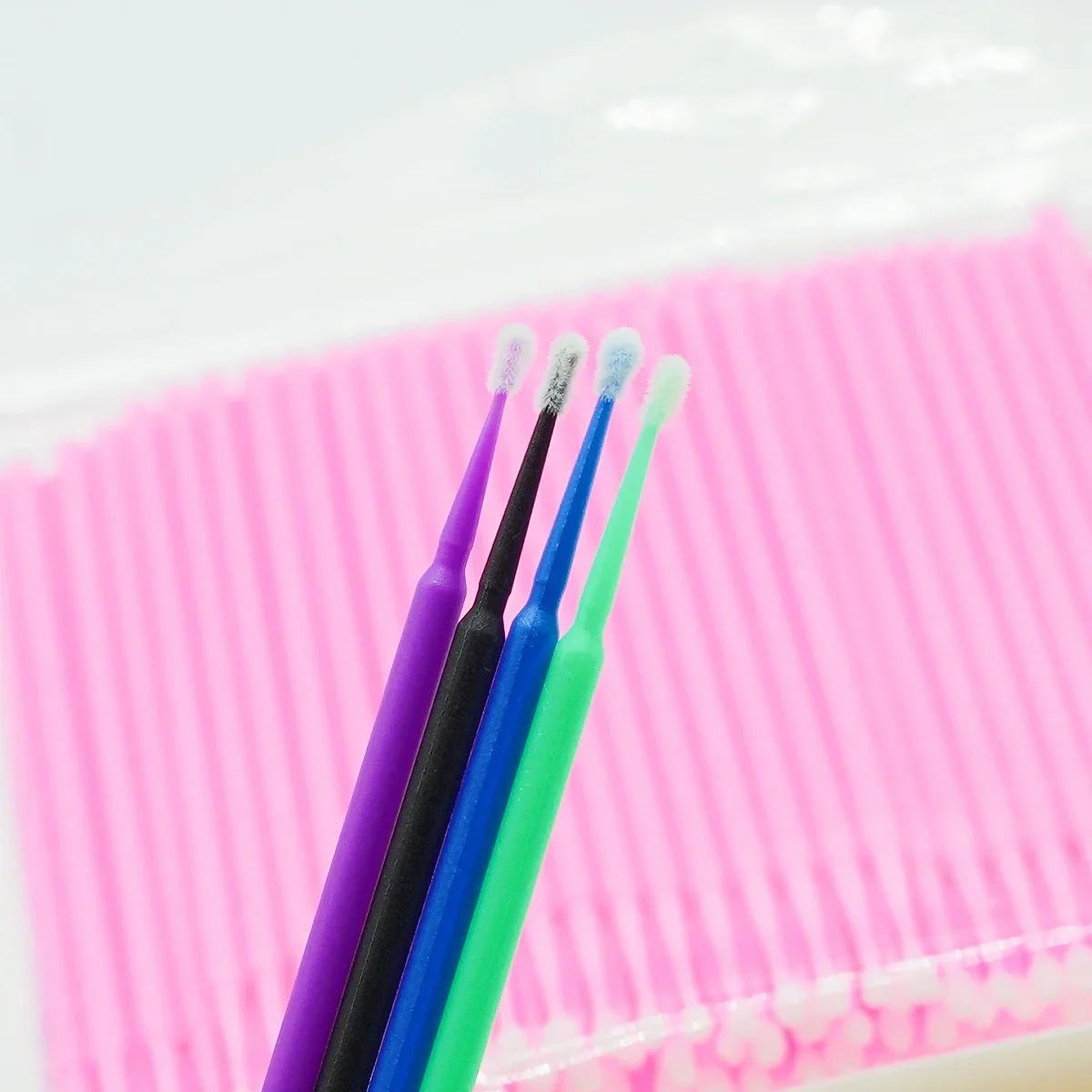 

1Bag 100PCS Dental Micro Brush Applicators Disposable Bendable Extension Cleaning Tools 10 Colors for Lab Clinic
