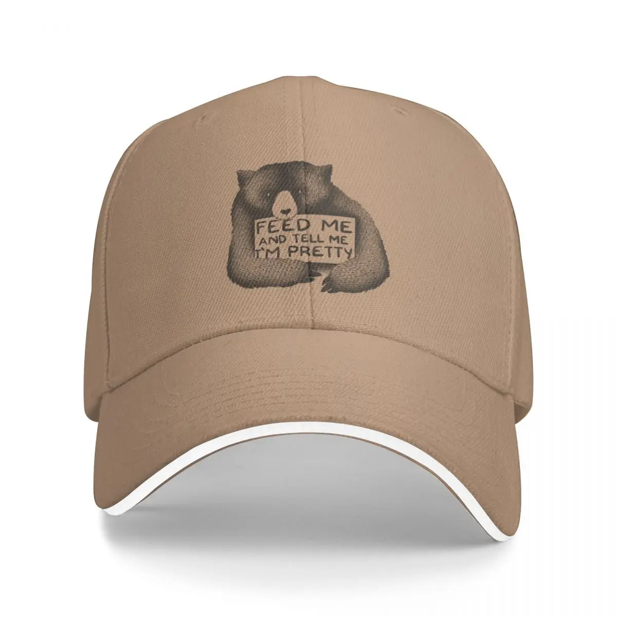 Feed Me and Tell Me I'm Pretty Bear Bucket Hat Baseball Cap Luxury hat designer hat women winter hat Men's