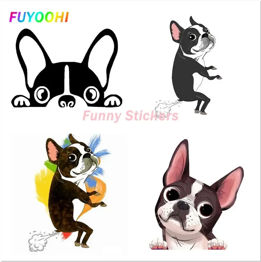 

FUYOOHI Play Stickers Animal Dog Boston Terrier PVC Car Sticker Funny Vinyl Decals Automobile Motorcycle Accessories Stickers