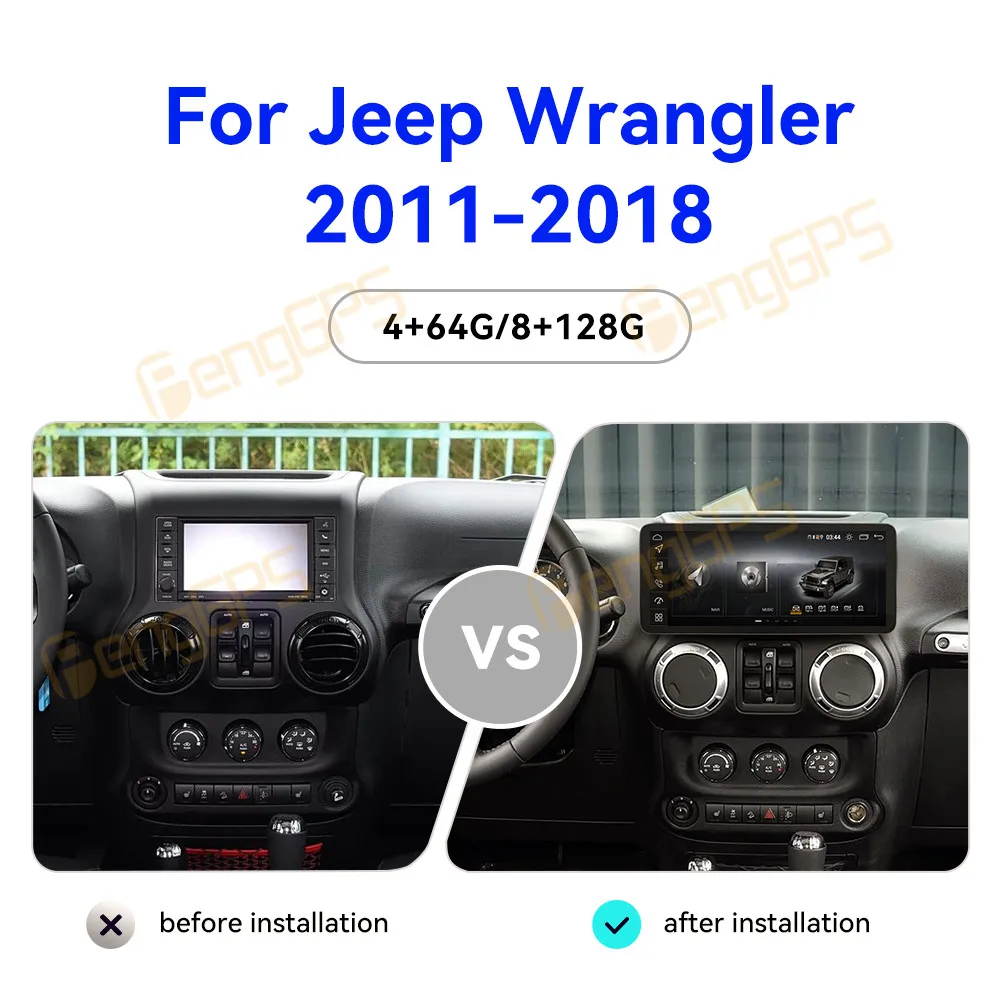 

Сенсорный автомобильный радиоприемник для Jeep Wrangler 2011-2018, Android GPS, мультимедийная система, автомагнитола, стерео-ресивер, головное устройство